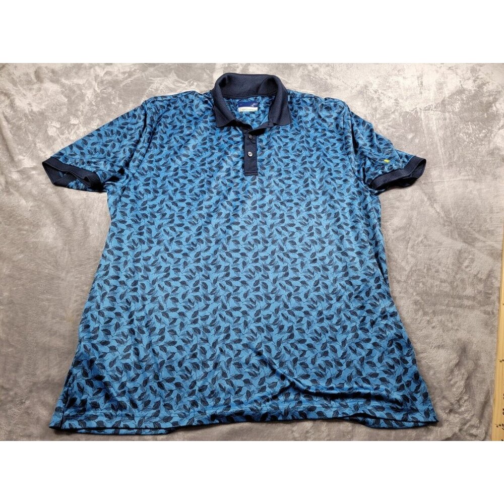 Jack Nicklaus Men's‎ all over print Polo Shirt Blue Size 2XL Polyester StayDri